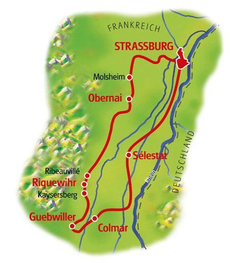 Map Alsace Wine Route