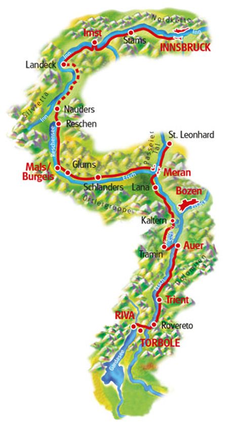 Map Innsbruck - Gardasee