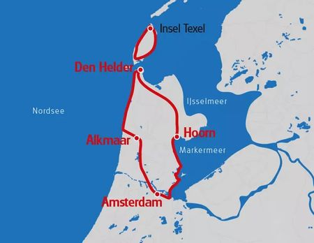 kaart-noord-holland-texel-fietsen