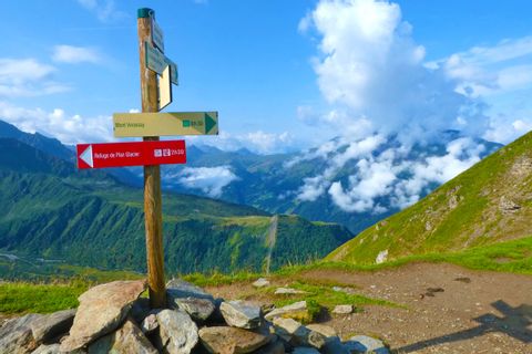 Signpost at the Tour du Mont Blanc