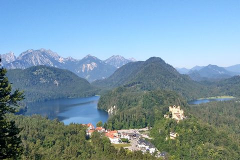 View of Hohenschwangau and Lake Formarin