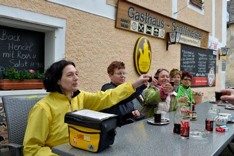 Break at the Heurigen on the Danube Cycle Path