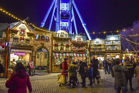 Kerstmarkt, Dusseldorf, Duitsland, winter, kerst