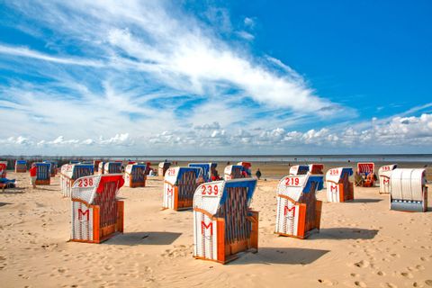 Beach chairs on the beach of Cuxhaven