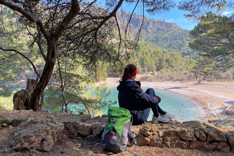 Hiking rest at the bay of Cala Tuent