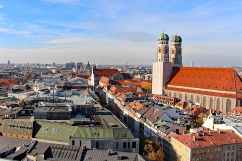 View over the Frauenkirche in Munich