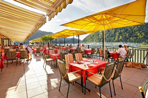Terrace with a view of the Danube