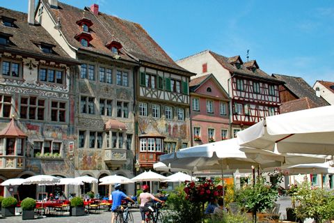 Historic market square in Stein am Rhein