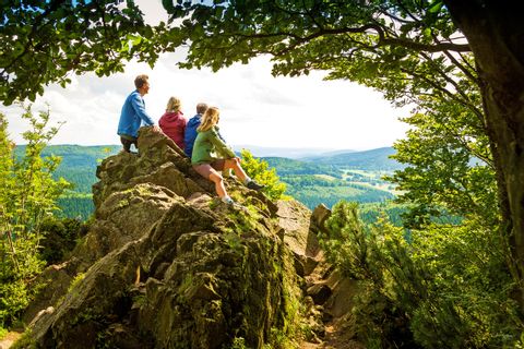 Hikers with a view on the Rennsteig