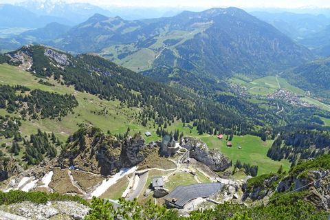 Spectacular hiking view from the summit of the Wendelstein