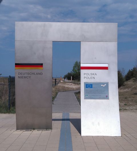 Usedom-grens-Duitsland-Polen