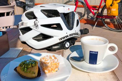 Bike break with dolci and caffe