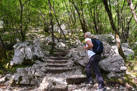 slovenie-wandelaar-soca-vallei-bospad-helia-walking