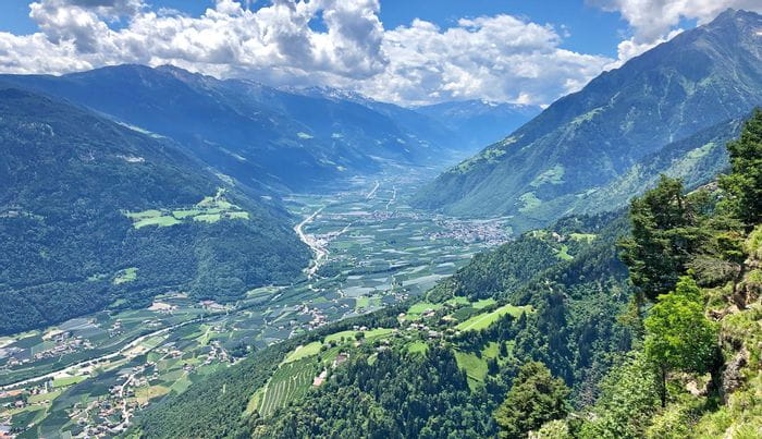 View over Meran and its surrounding
